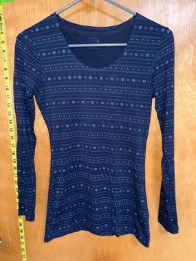 32 Degrees Heat Base Layer Navy Long-Sleeve Scoop Neck Knit Top